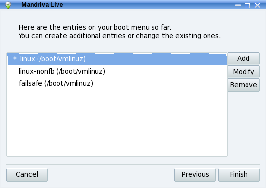 Boot menu create