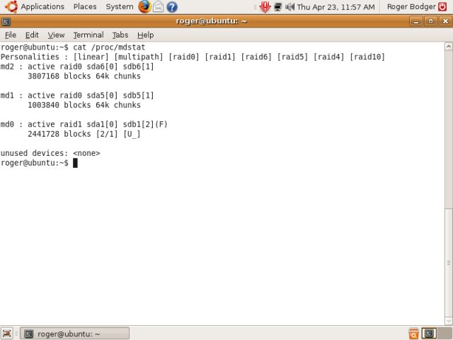 Fail mdstat