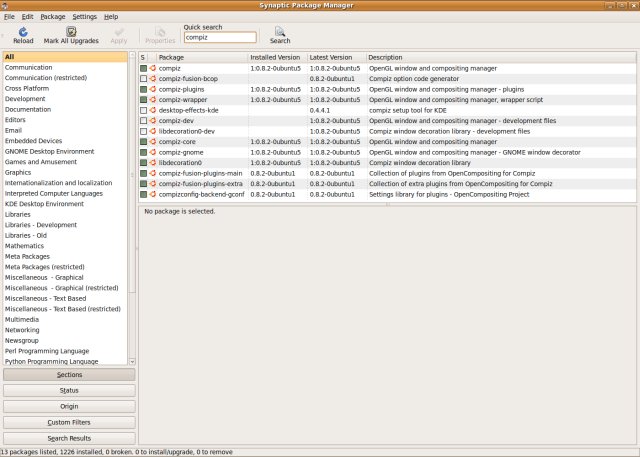 Compiz installed