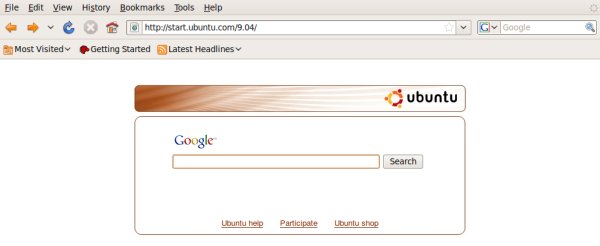 Firefox start page