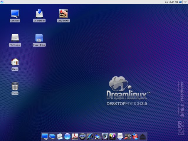 Dreamlinux live CD desktop