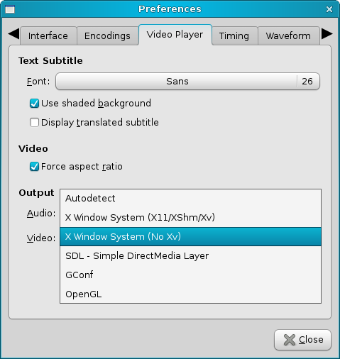 Video output